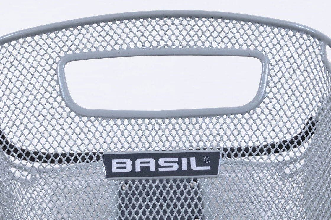 Koszyk rowerowy Basil Bold - ściągany kolor: srebrny
