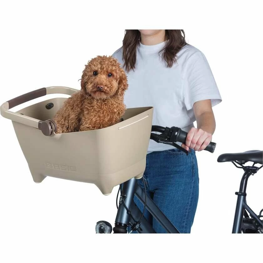 Koszyk rowerowy dla psa lub kota Basil Buddy - na kierownicę Brązowy
