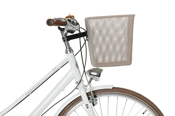 Koszyk rowerowy na wspornik kierownicy Basil Bilbao FM Nude Metallic + uchwyt na wspornik kierownicy