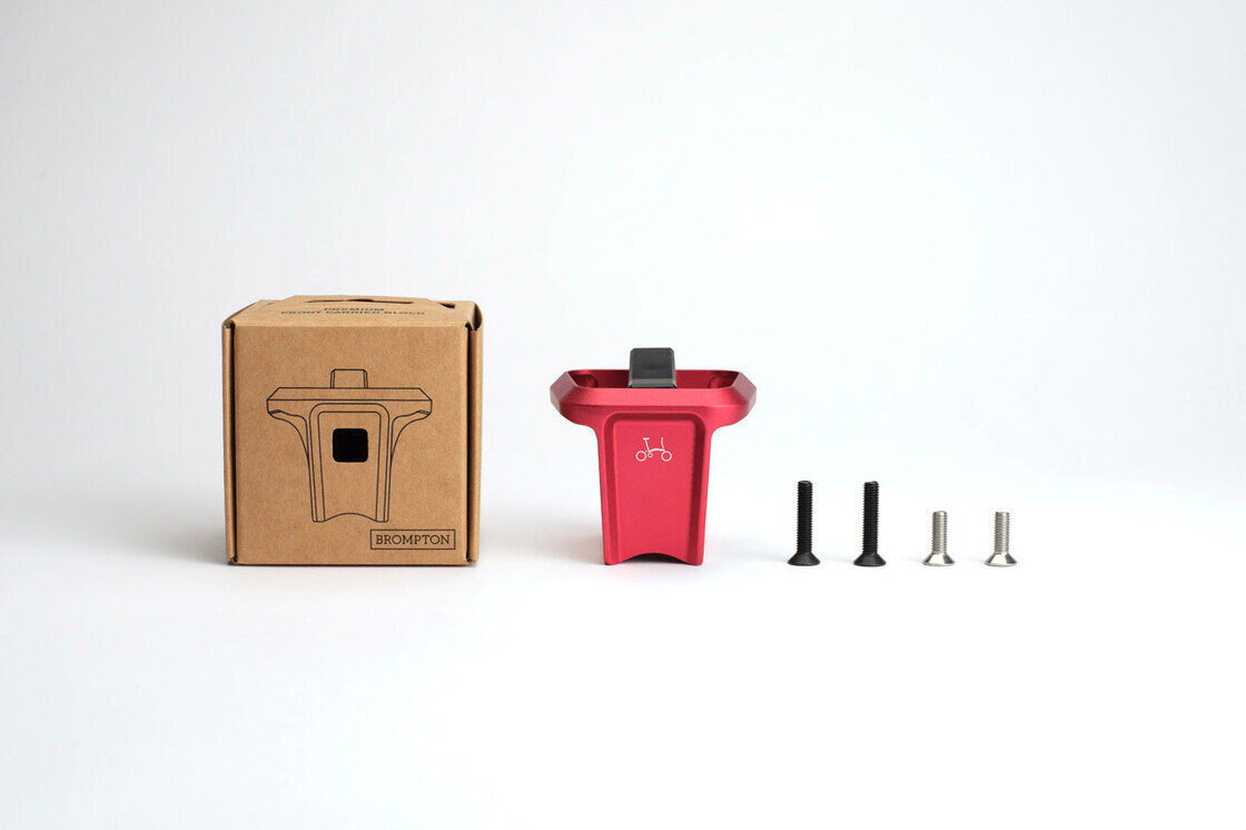 Kuty blok przedniego bagażnika Brompton ColourLab (Front Carrier Block) Czerwony
