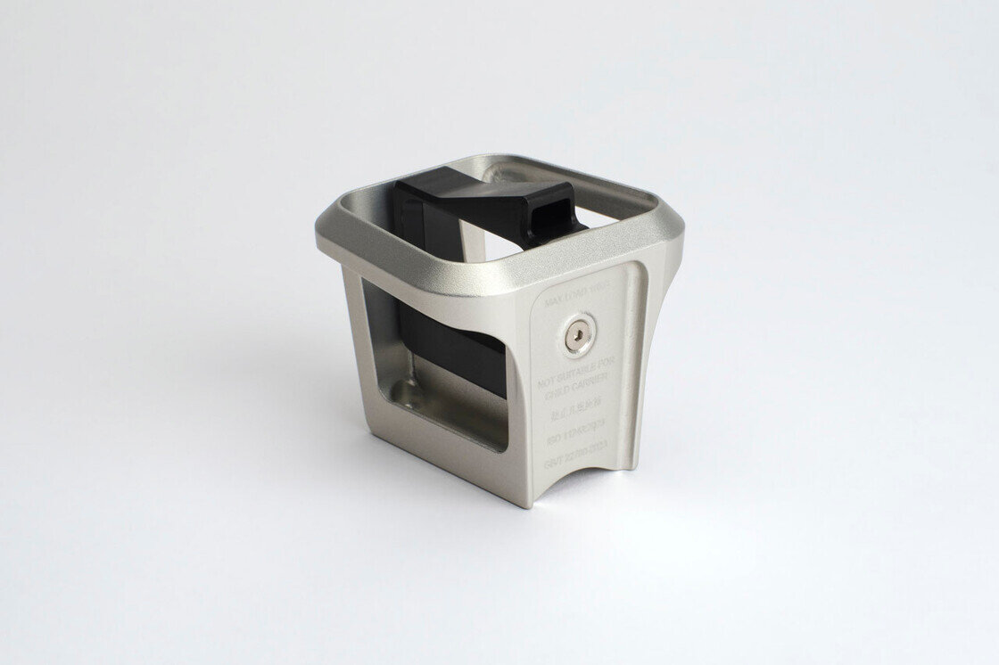 Kuty blok przedniego bagażnika Brompton ColourLab (Front Carrier Block) Srebrny