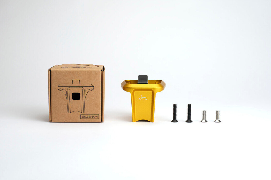 Kuty blok przedniego bagażnika Brompton ColourLab (Front Carrier Block) Złoty