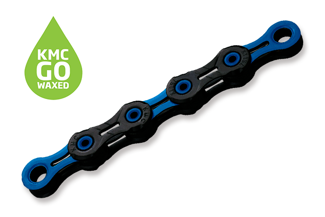 Łańcuch rowerowy KMC DLC11 118 ogniw, woskowany Blue