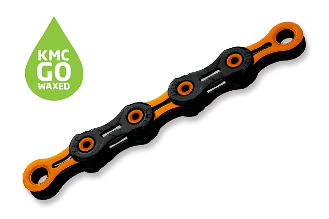 Łańcuch rowerowy KMC DLC11 118 ogniw, woskowany Orange