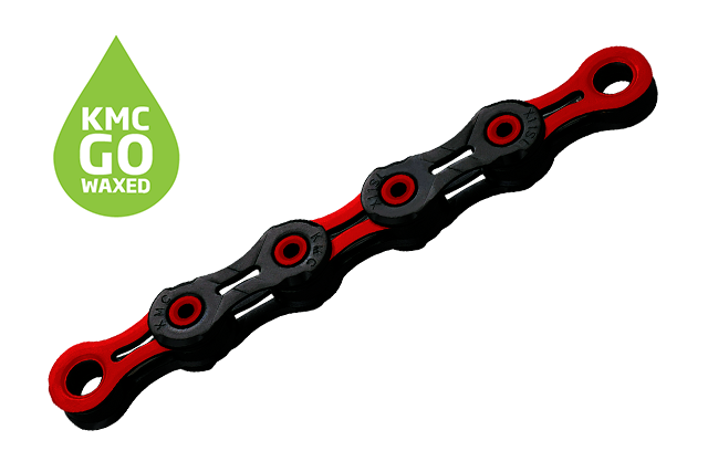 Łańcuch rowerowy KMC DLC11 118 ogniw, woskowany Red