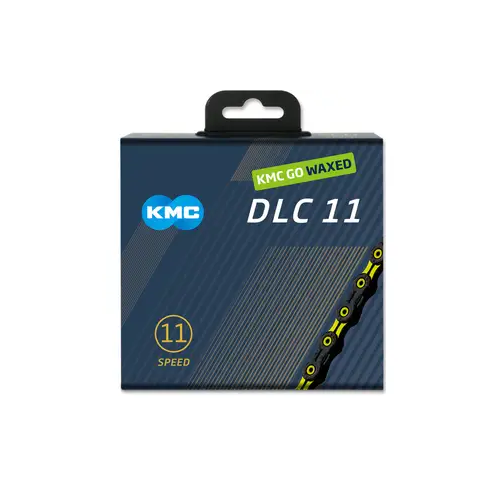 Łańcuch rowerowy KMC DLC11 118 ogniw, woskowany Yellow