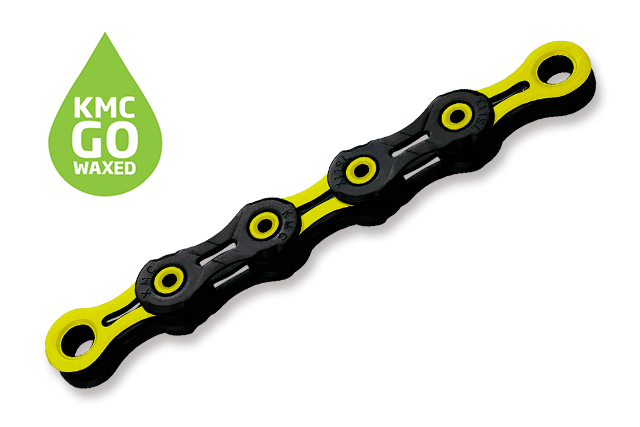 Łańcuch rowerowy KMC DLC11 118 ogniw, woskowany Yellow