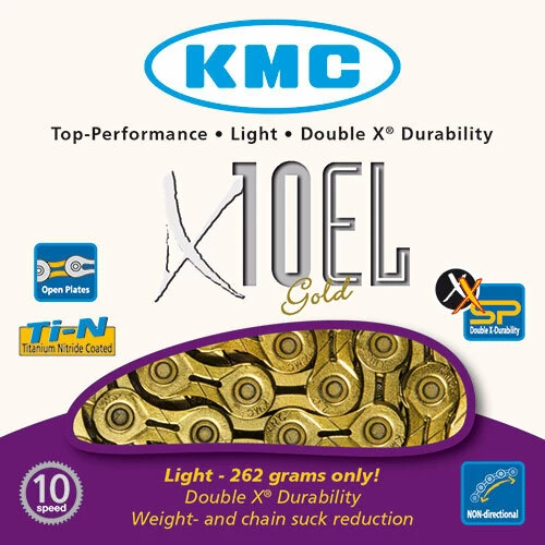 Łańcuch rowerowy KMC X10EL Gold