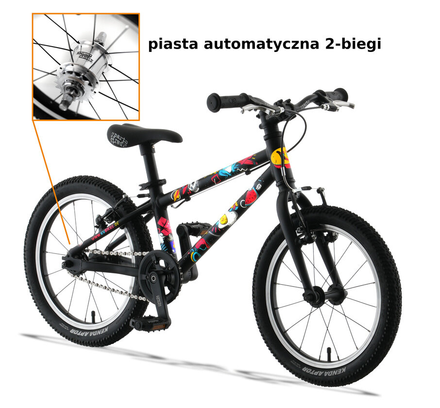 Lekki rower dla dziecka KUbikes 16L AUTO 2 biegi Sturmey Archer Comics