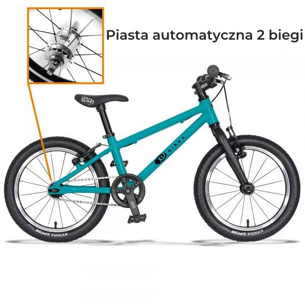 Lekki rower dla dziecka KUbikes 16L AUTO 2 biegi Sturmey Archer