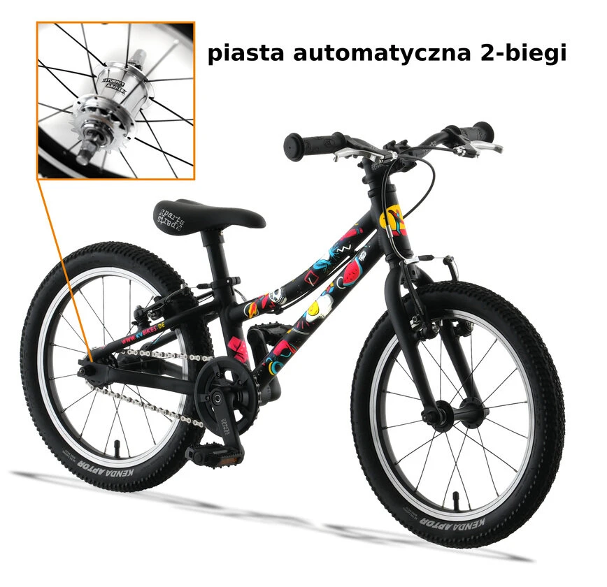 Lekki rower dla dziecka KUbikes 16S AUTO 2 biegi Sturmey Archer Comics
