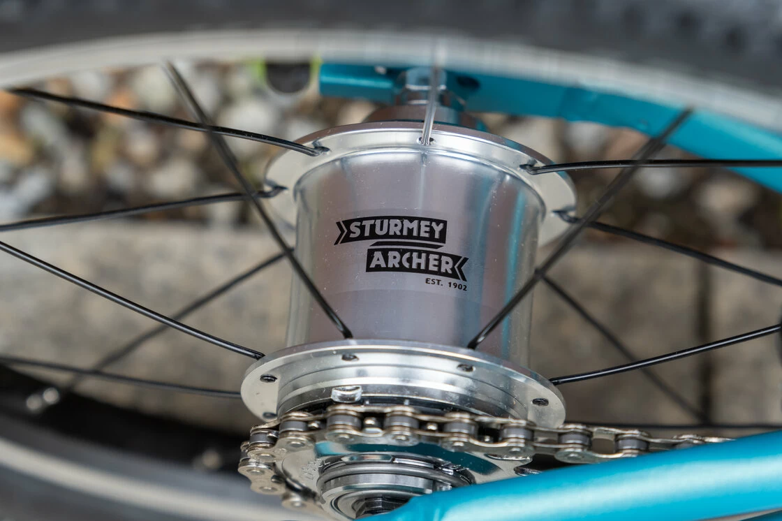 Lekki rower dla dziecka KUbikes 16S AUTO 2 biegi Sturmey Archer Turkus