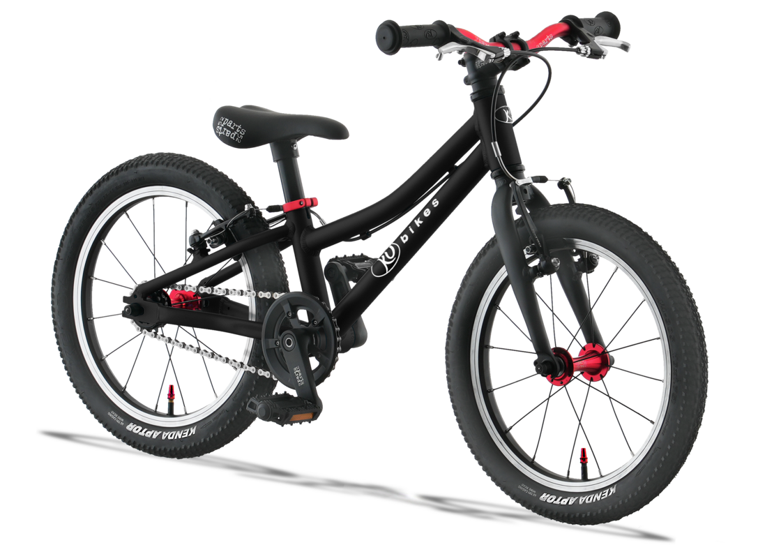 Lekki rower dla dziecka KUbikes 16S MTB Czarny + Laser Red