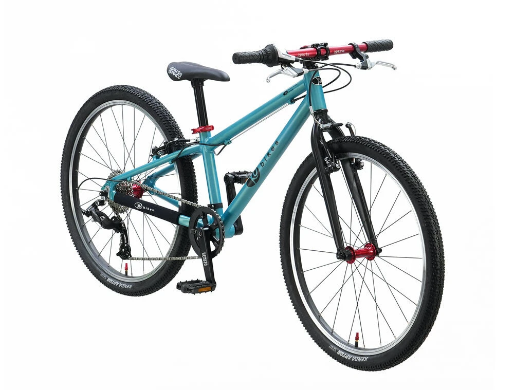 Lekki rower dla dziecka KUbikes 24 S MTB Turkusowy/Laser Red