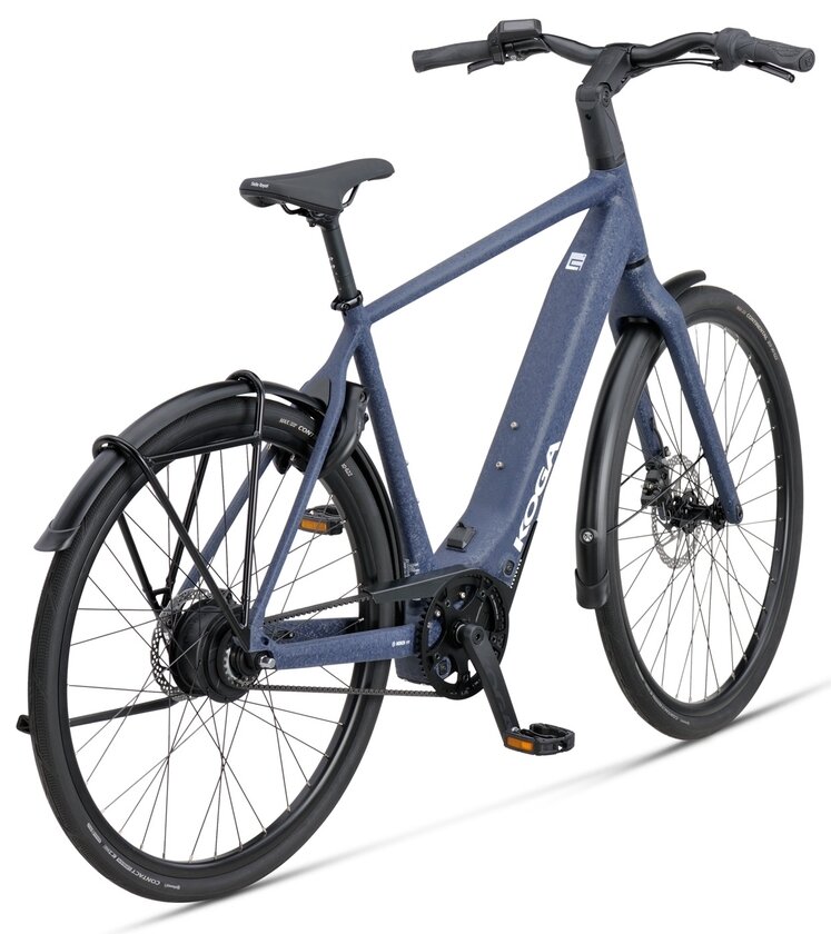Lekki rower elektryczny na pasku KOGA E-F3 Supermetro BOSCH Męski Jeans Wrinke Paint