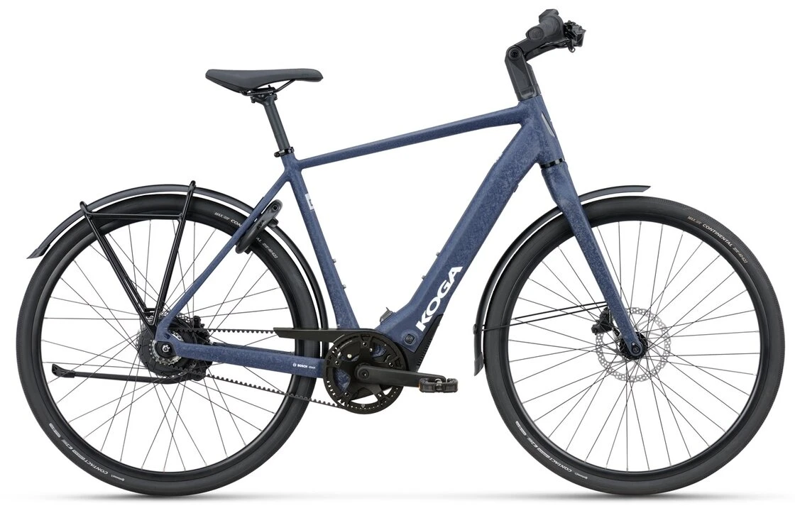 Lekki rower elektryczny na pasku KOGA E-F3 Supermetro BOSCH Męski Jeans Wrinke Paint 55