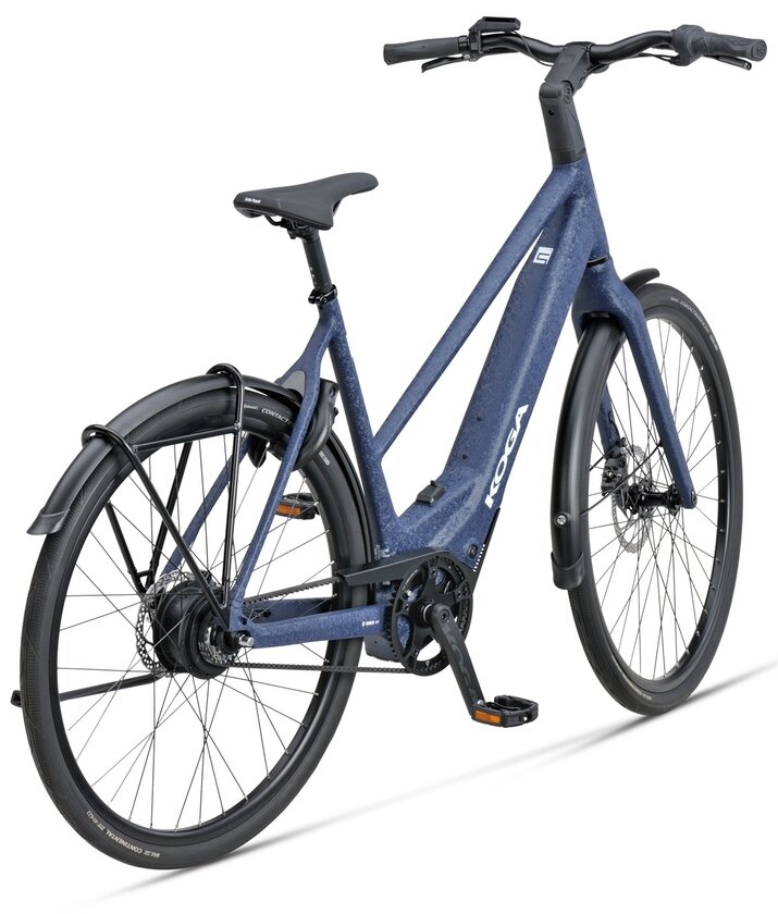 Lekki rower elektryczny na pasku KOGA E-F3 Supermetro BOSCH Unisex Jeans Wrinke Paint