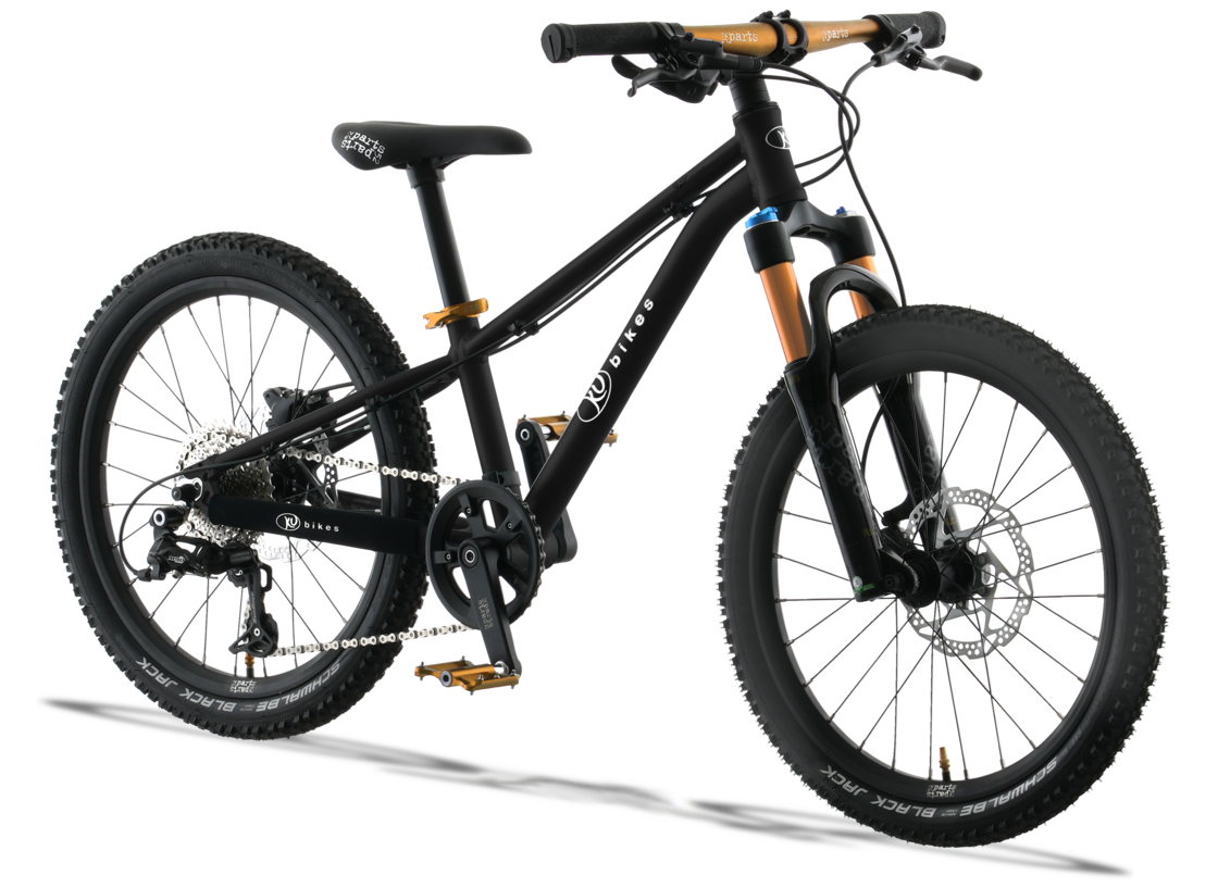 Lekki rowerek amortyzowany KUbikes 20 S MTB DISC Czarny + Laser Gold