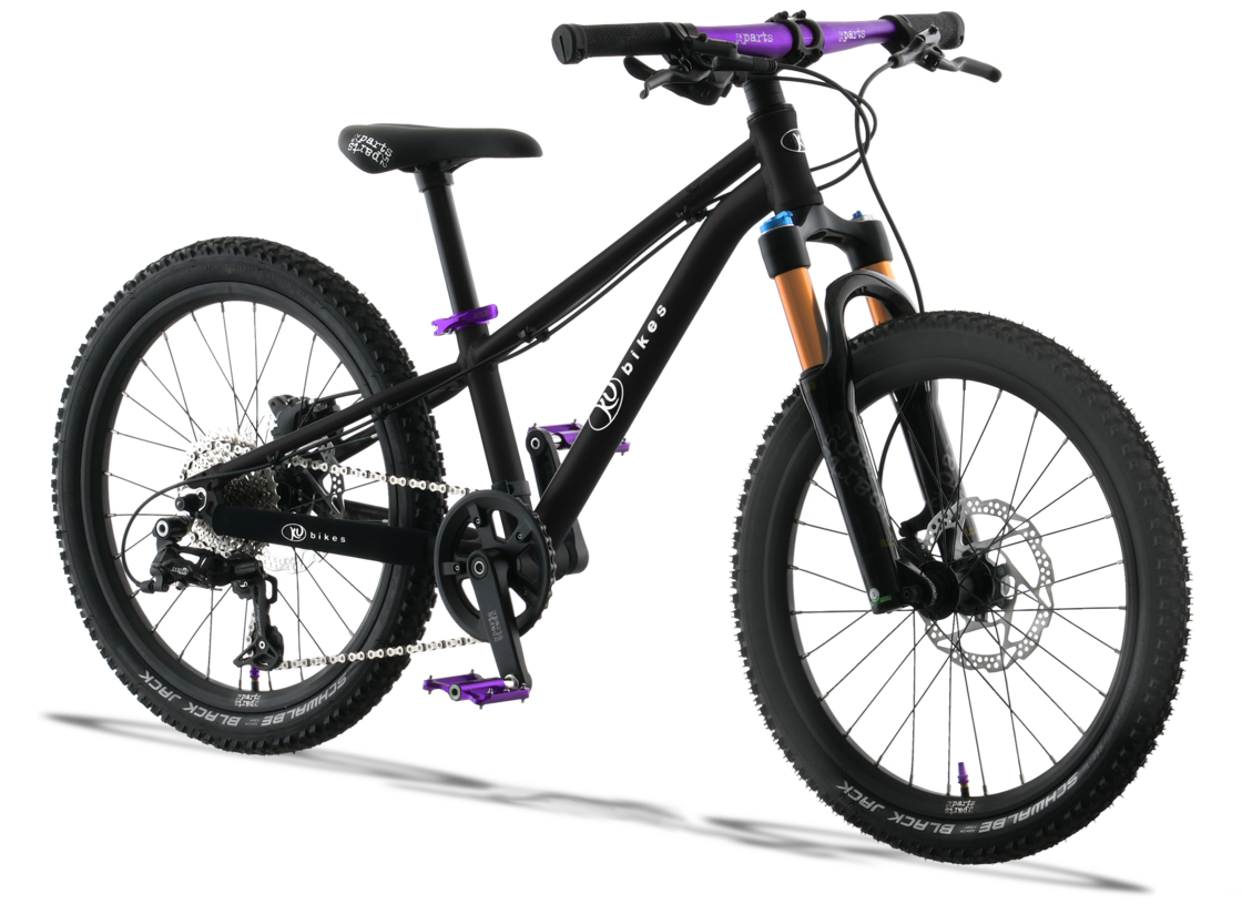 Lekki rowerek amortyzowany KUbikes 20 S MTB DISC Czarny + Laser Purple