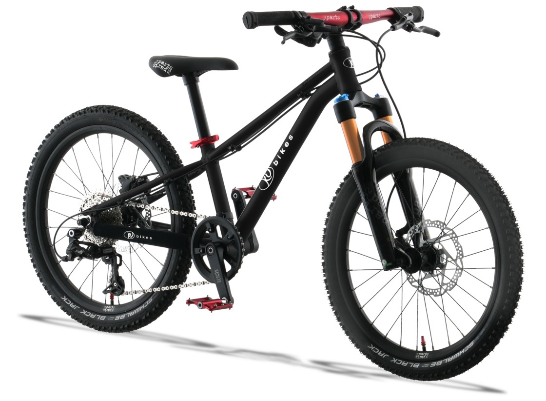 Lekki rowerek amortyzowany KUbikes 20 S MTB DISC Czarny + Laser Red