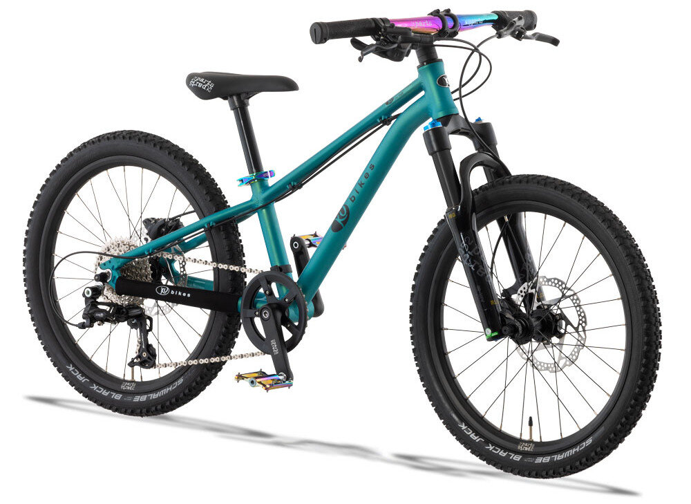 Lekki rowerek amortyzowany KUbikes 20 S MTB DISC Turkusowy + Laser Rainbow