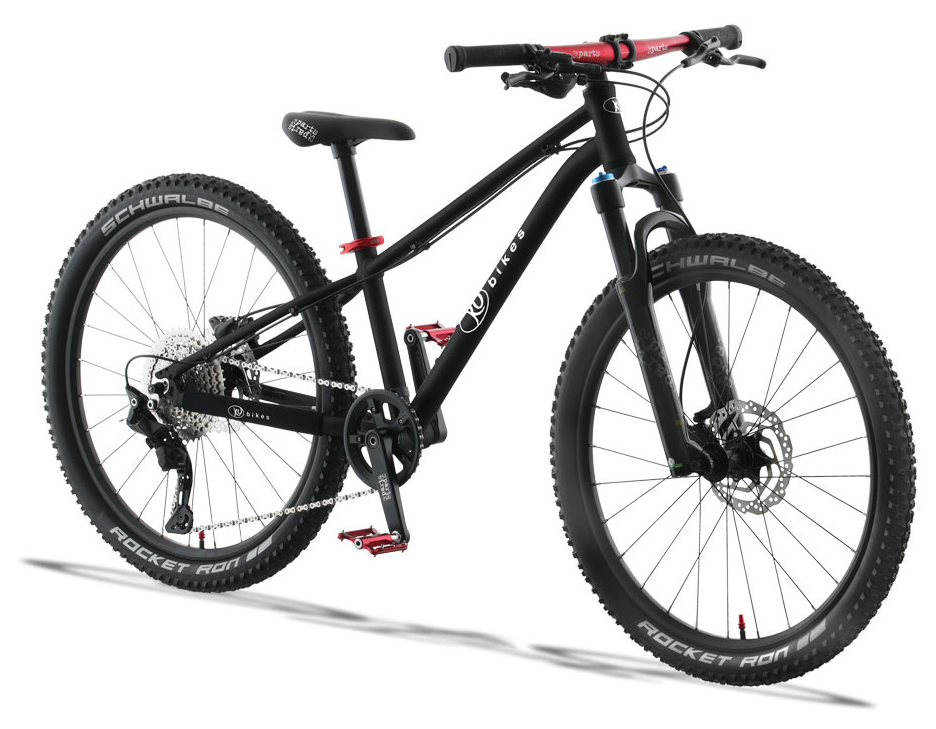 Lekki rowerek amortyzowany KUbikes 24 S MTB DISC czarny + laser red