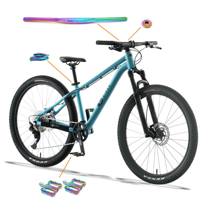 Lekki rowerek amortyzowany KUbikes 26 MTB DISC turkusowy + laser rainbow