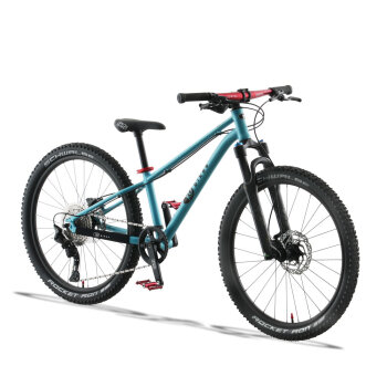 Lekki rowerek amortyzowany KUbikes 27,5 MTB DISC turkusowy / laser red