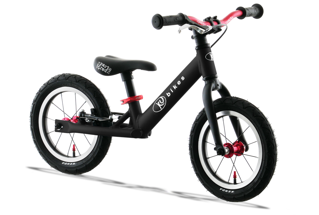 Lekki rowerek biegowy KUbikes 12" Czarny + Laser Red