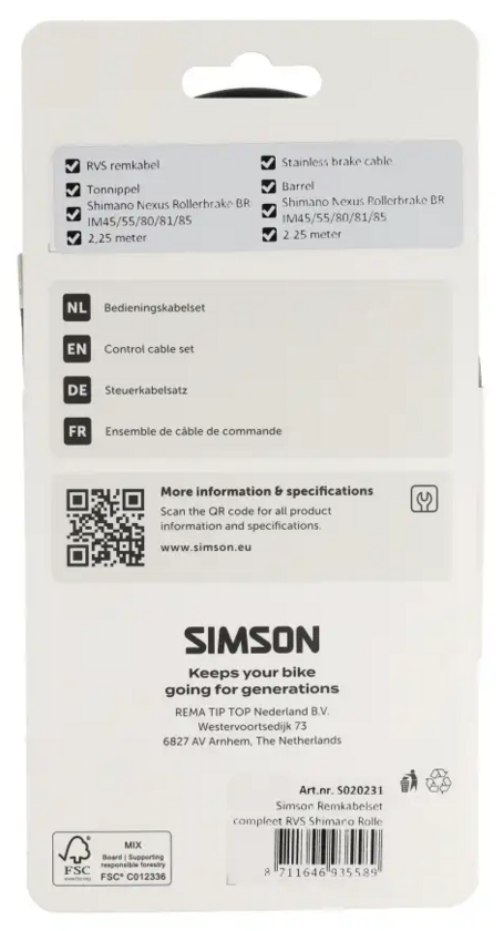 Linka hamulca rolkowego Simson Nexus Inter-M BR-IM45/55/81/85