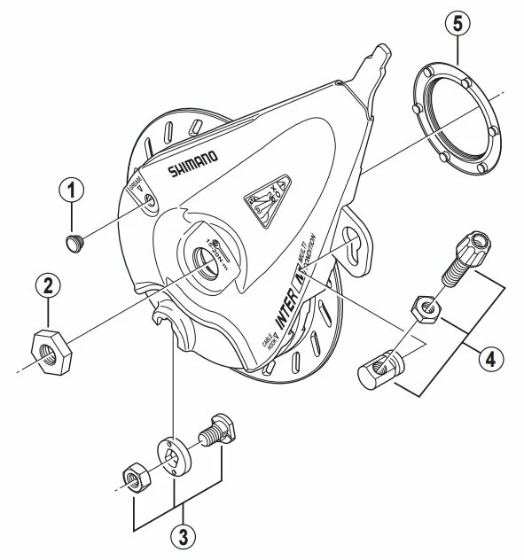 Nakrętka płaska do osi hamulca rolkowego Shimano Inter-M Nexus M9
