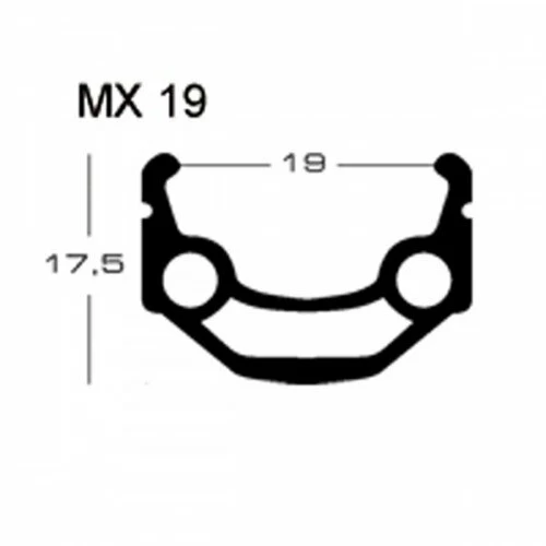 Obręcz rowerowa Exal MX19 Alu 19-622