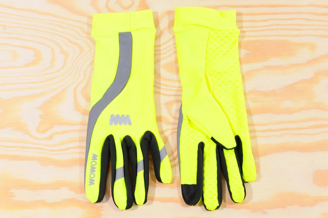 Odblaskowe rękawiczki rowerowe WOWOW Dark Gloves 3.0 - fluorescencyjny żółty Rozmiar: L