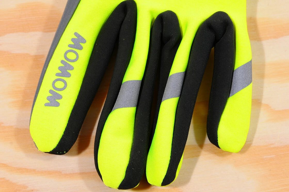 Odblaskowe rękawiczki rowerowe WOWOW Dark Gloves 3.0 - fluorescencyjny żółty Rozmiar: L