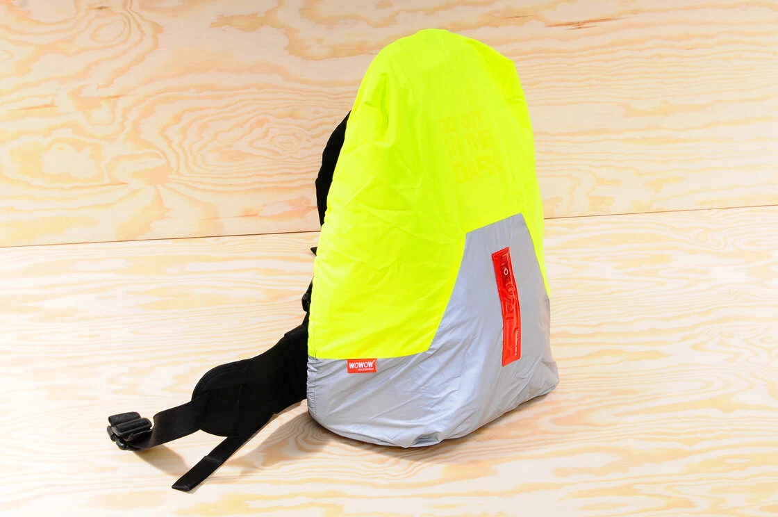 Odblaskowy pokrowiec na plecak rowerowy WOWOW Bag Cover Fluorescencyjny żółty