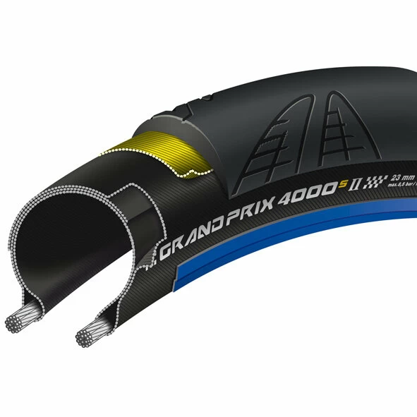 Opona rowerowa Continental Grand Prix 4000S II 700x23C (23-622) VectranBreaker Czarny