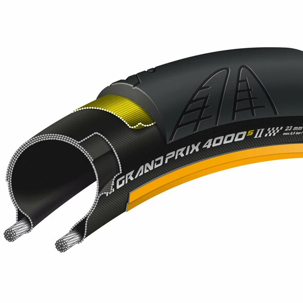 Opona rowerowa Continental Grand Prix 4000S II 700x23C (23-622) VectranBreaker Czarny