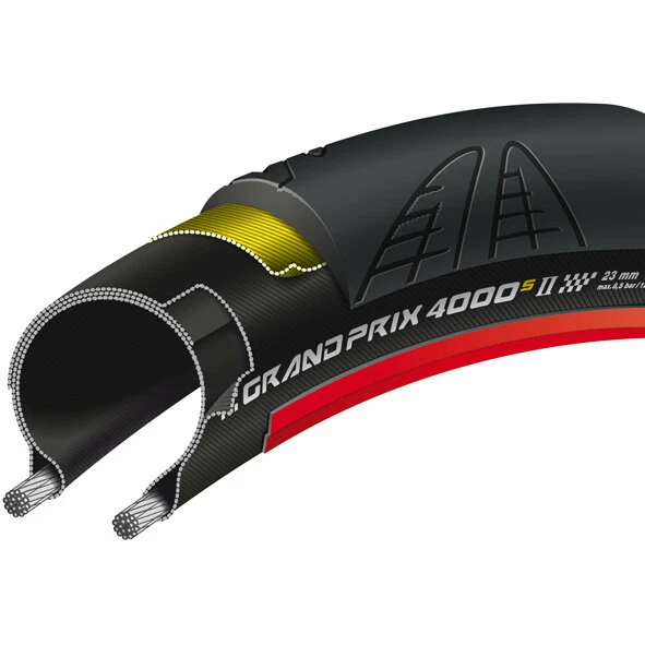 Opona rowerowa Continental Grand Prix 4000S II 700x23C (23-622) VectranBreaker Czarny