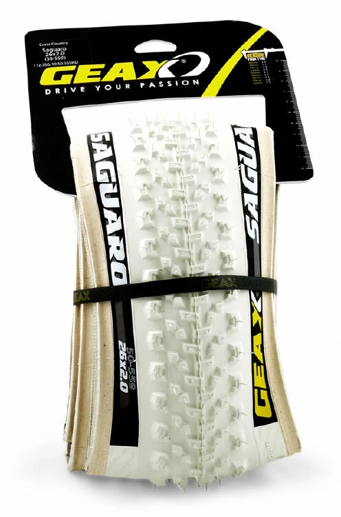 Opona rowerowa Geax Saguaro biała 26 x 2.0 50-559, zwijana