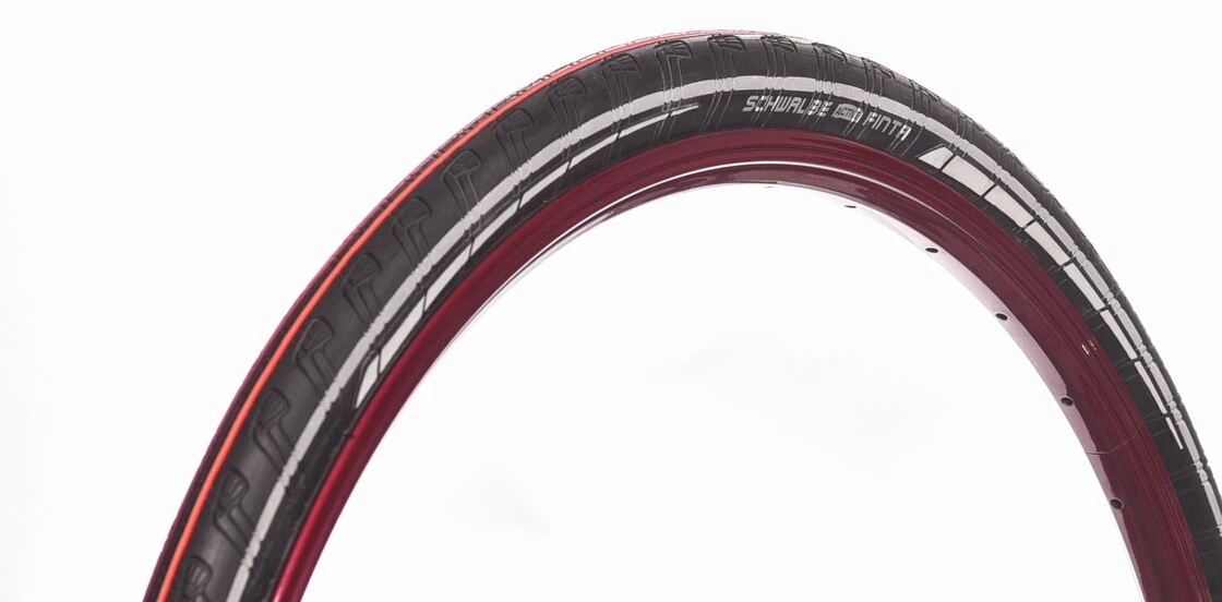 Opona rowerowa Schwalbe Finta Gazelle Czerwone pasy