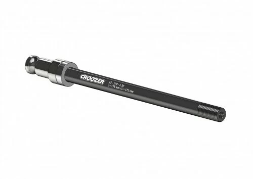 Oś Croozer do sztywnych osi rowerowych M12 x 1,75 mm Click&Crooz N (dł. 10 mm, od 2016 roku), 174 mm z podkładką