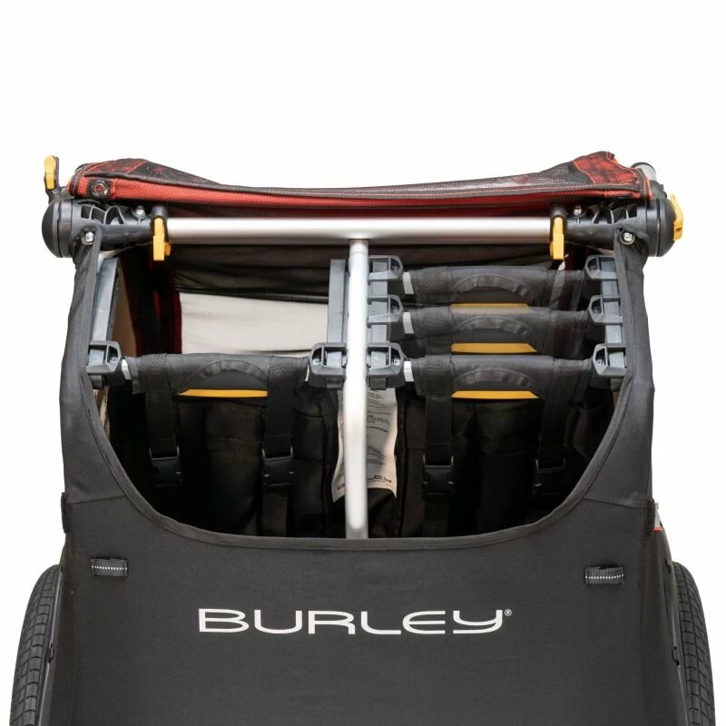Podwójna przyczepka rowerowa dla dzieci Burley Cub X Atomic Red