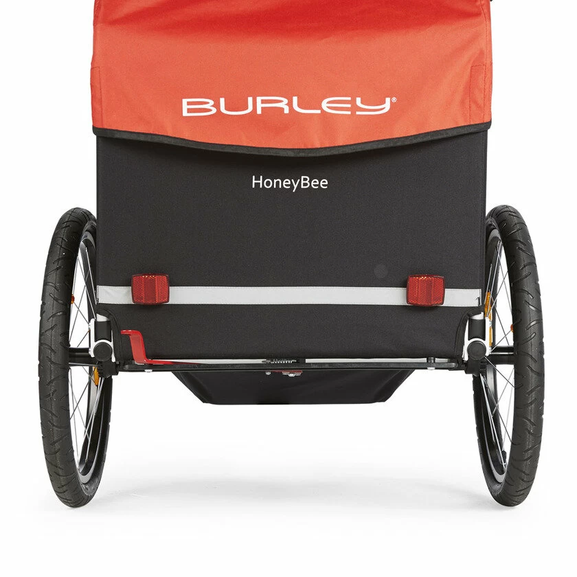 Podwójna przyczepka rowerowa dla dzieci Burley Honey Bee Czerwona