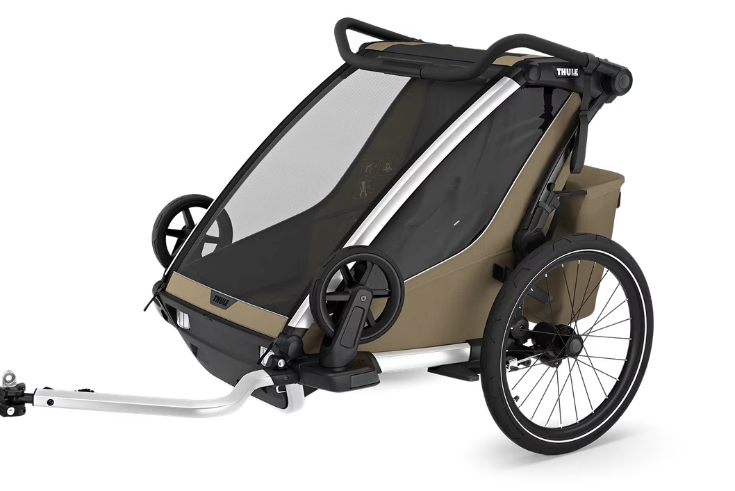 Podwójna przyczepka rowerowa dla dzieci Thule Chariot Cross 2 G3 Faded Khaki