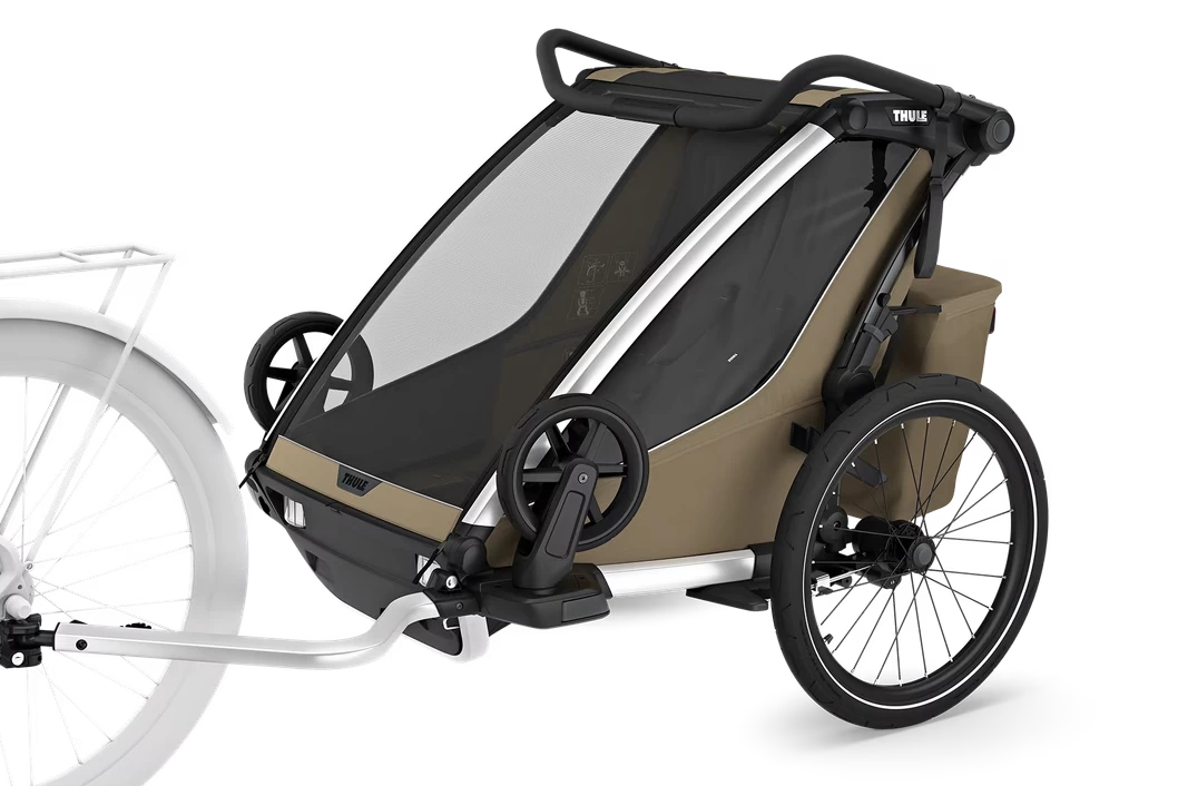 Podwójna przyczepka rowerowa dla dzieci Thule Chariot Cross 2 G3 Faded Khaki