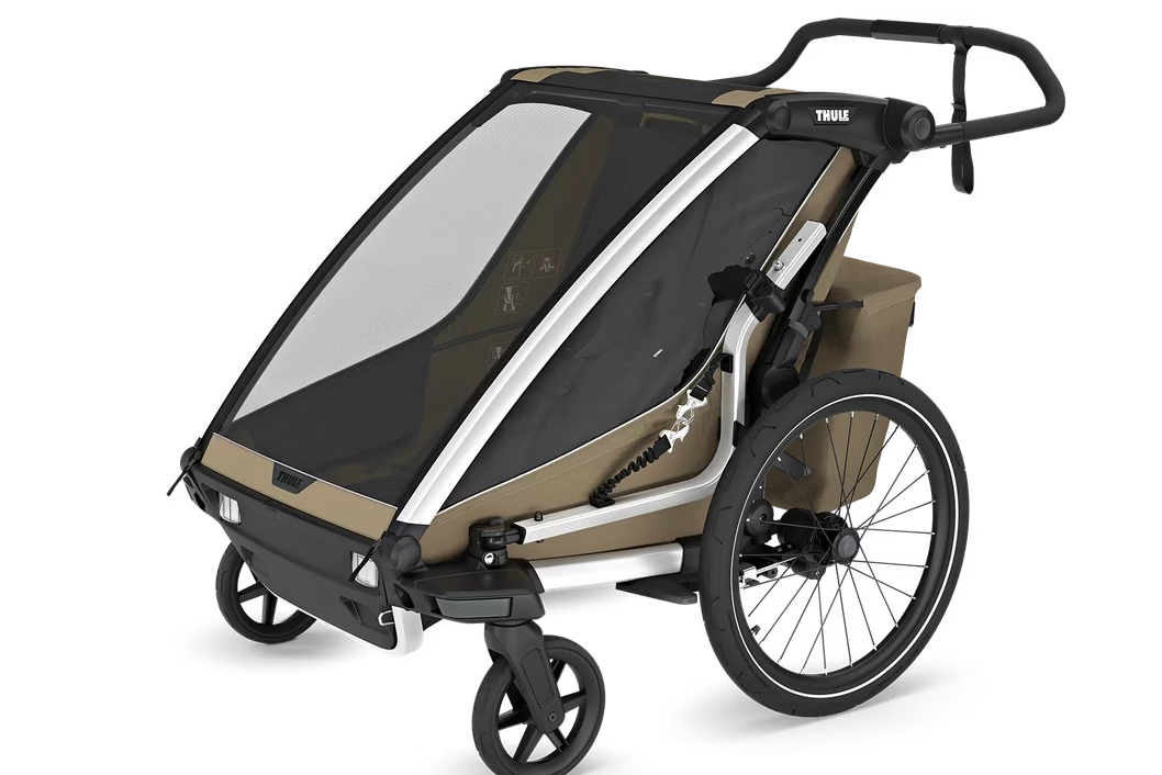 Podwójna przyczepka rowerowa dla dzieci Thule Chariot Cross 2 G3 Faded Khaki