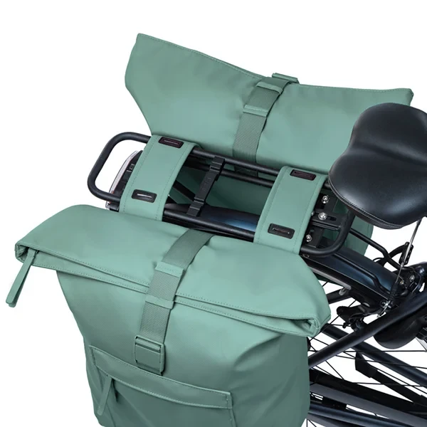 Podwójna sakwa rowerowa Basil Brooklyn 41L Silvergreen