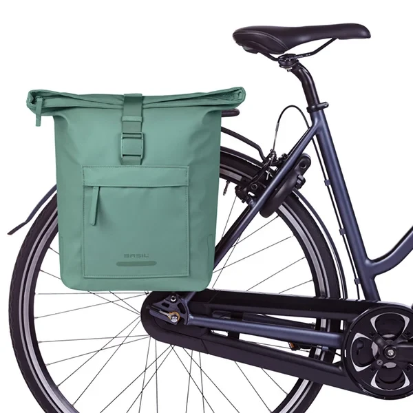 Podwójna sakwa rowerowa Basil Brooklyn 41L Silvergreen