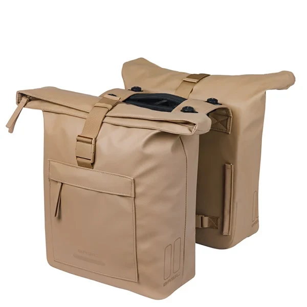 Podwójna sakwa rowerowa Basil Brooklyn MIK 2.0 41L Sand