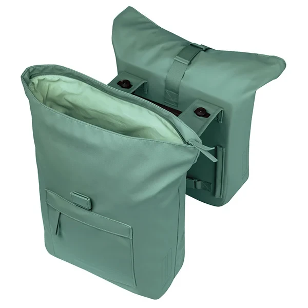 Podwójna sakwa rowerowa Basil Brooklyn MIK 2.0 41L Silvergreen